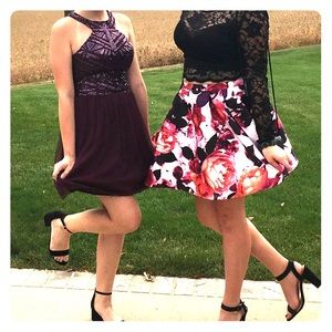 Purple geometric homecoming dress